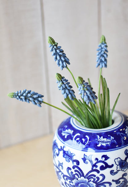 12.5" Faux Blue Muscari Bush Grape Hyacinth