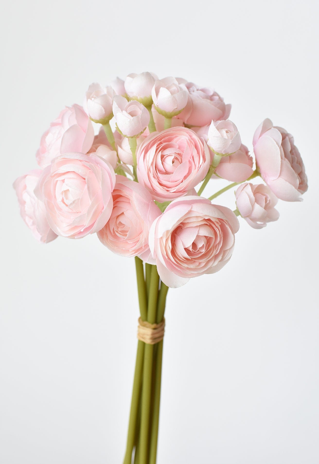 10" Faux Pale Pink Ranunculus Stem Bundle