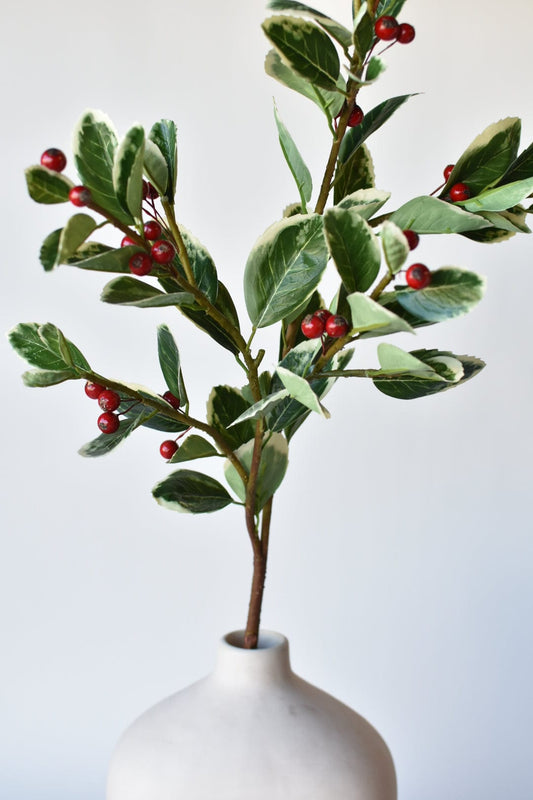 37" Faux Variegated Holly Branch | EnFete Party