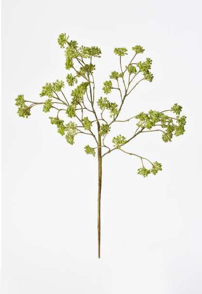 16" Faux Soft Green Sedum Berry Stem
