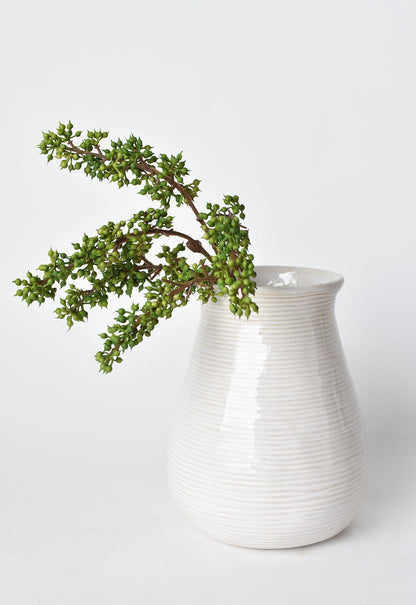 12" Faux Green Sedum Berry Stem