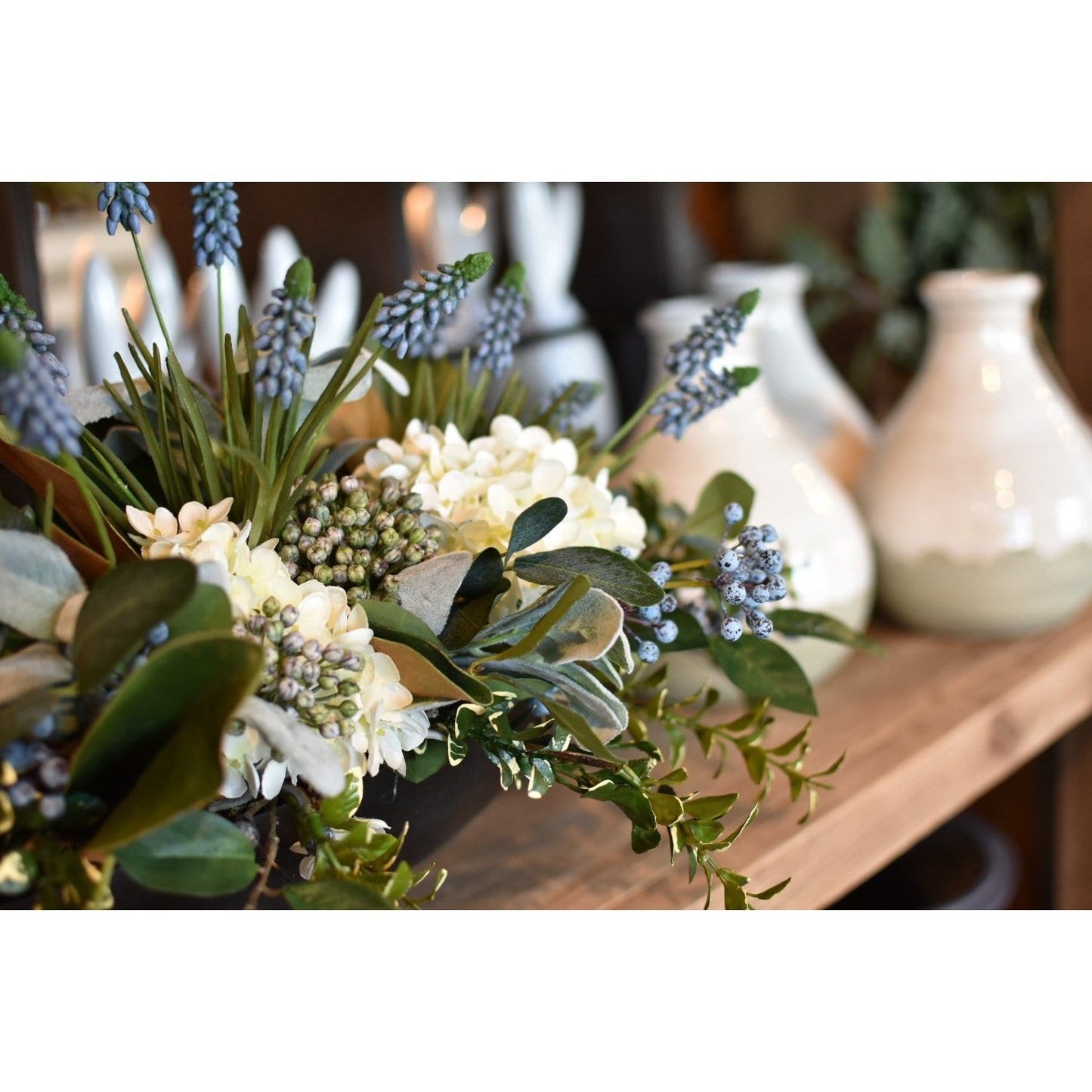 12.5" Faux Blue Muscari Bush Grape Hyacinth