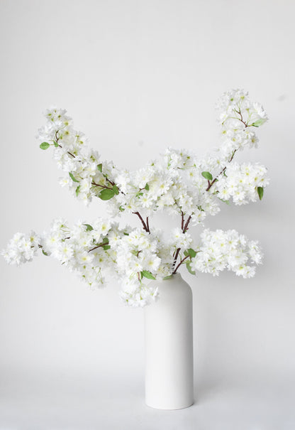 40" Faux Cherry Blossom Branch Stem Cream