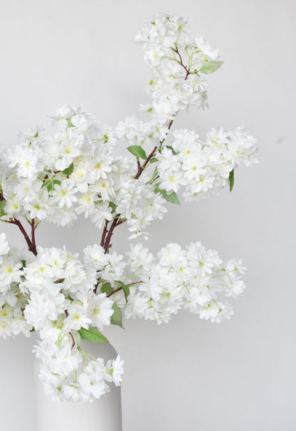 40" Faux Cherry Blossom Branch Stem Cream