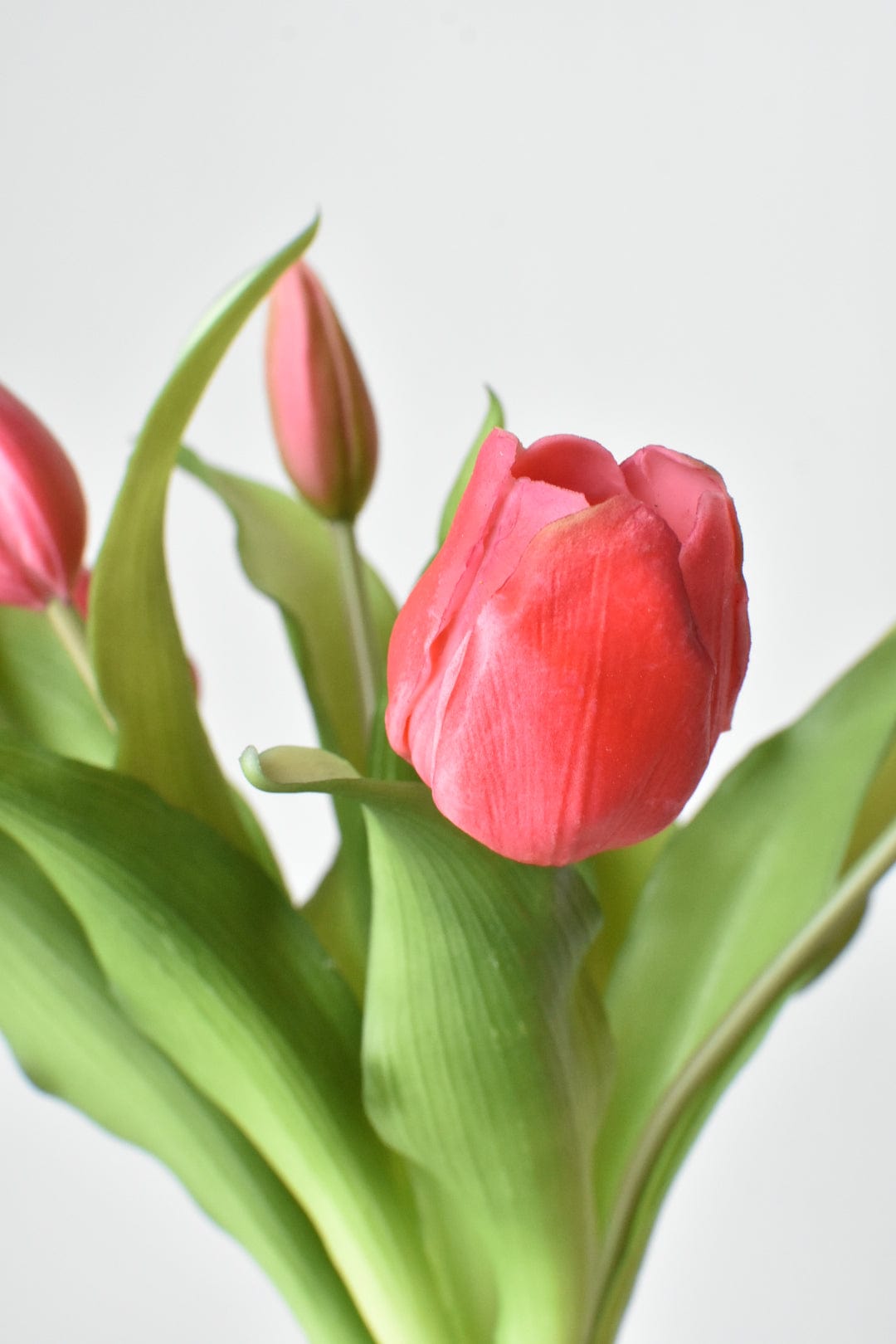 Faux Real Touch Dark Pink Tulip Stem Bundle 11.75 Inch - Artificial Tulips Set of 7