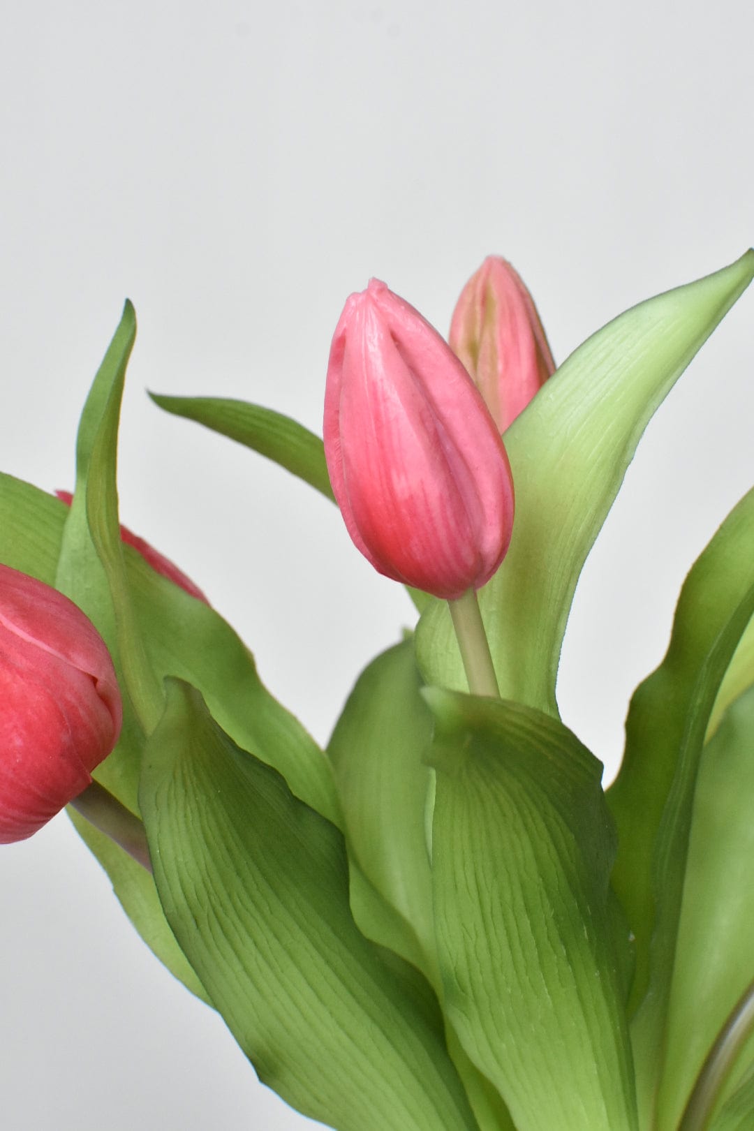 Faux Real Touch Dark Pink Tulip Stem Bundle 11.75 Inch - Artificial Tulips Set of 7