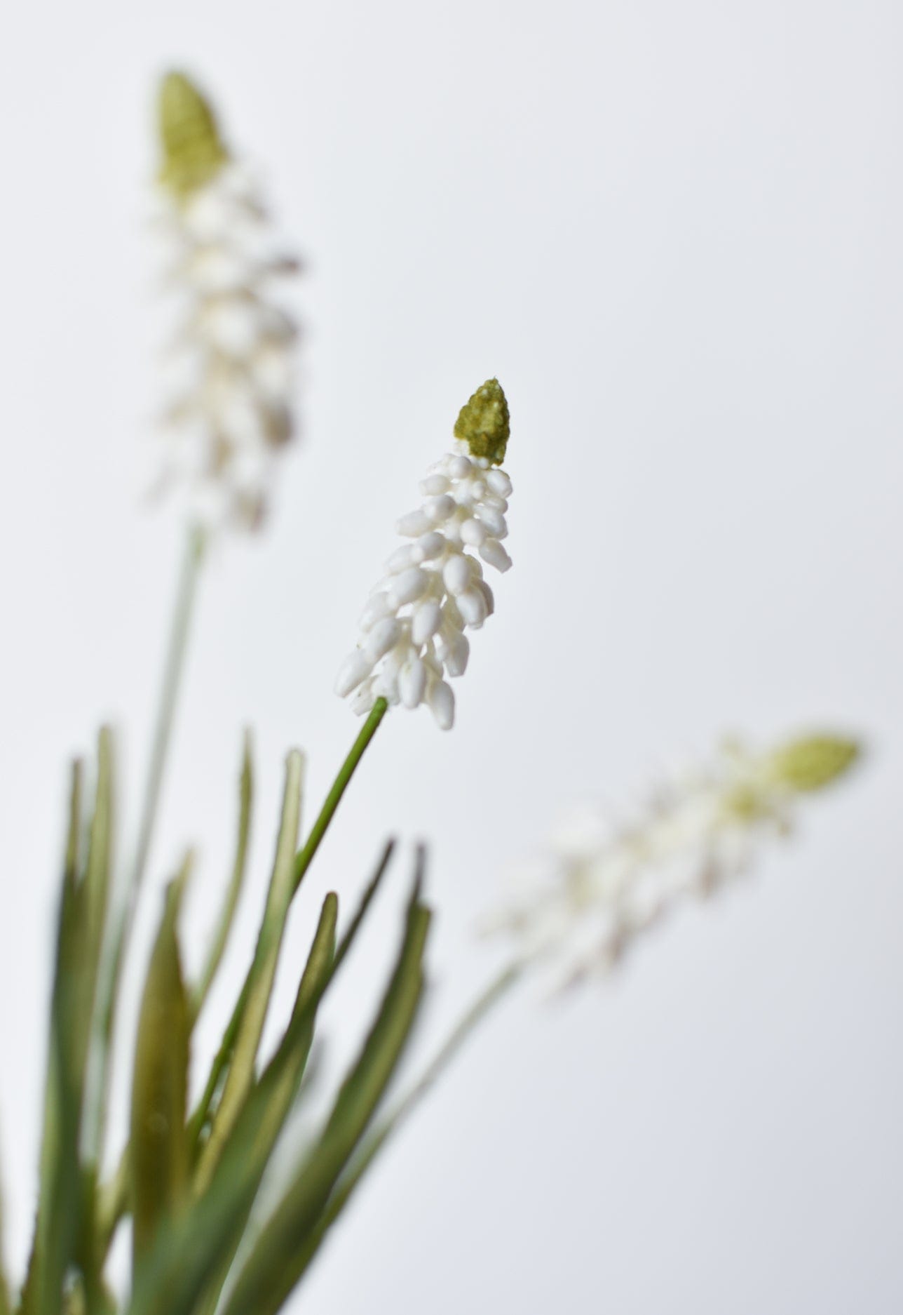 12.5" Faux White Muscari Bush Grape Hyacinth