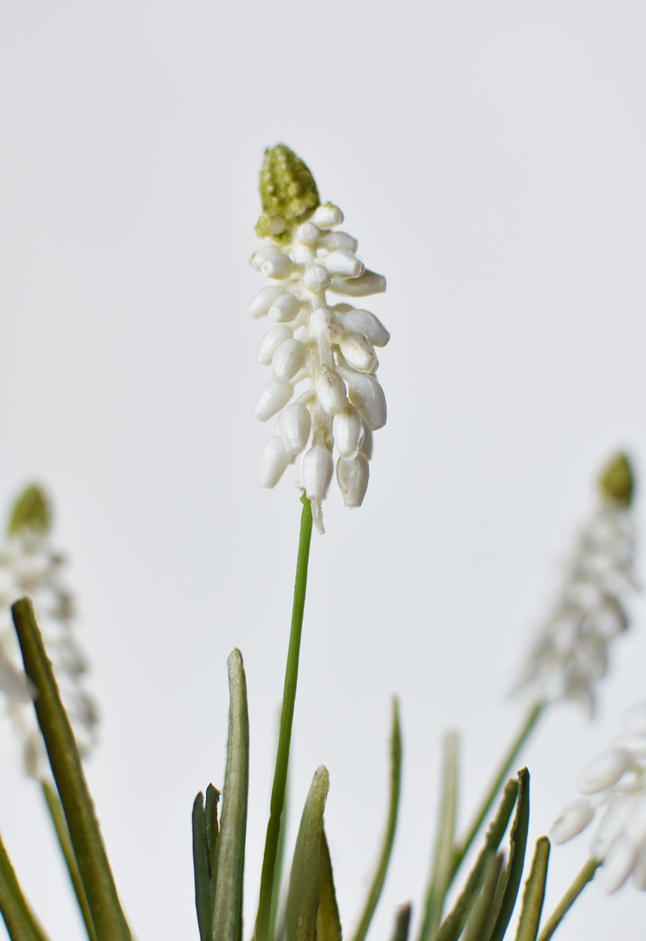 12.5" Faux White Muscari Bush Grape Hyacinth