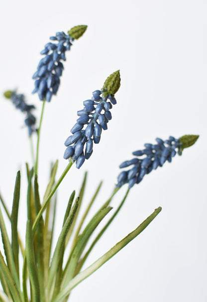 12.5" Faux Blue Muscari Bush Grape Hyacinth