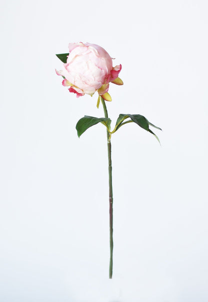 18" Faux Peony Bud Stem Light Pink