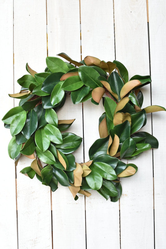 27" Faux Magnolia Leaf Wreath | EnFete Party