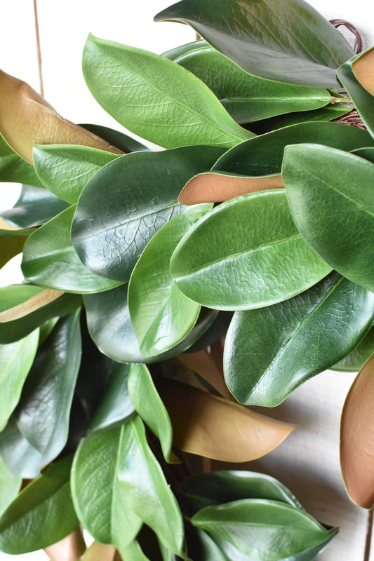 27" Faux Magnolia Leaf Wreath | EnFete Party
