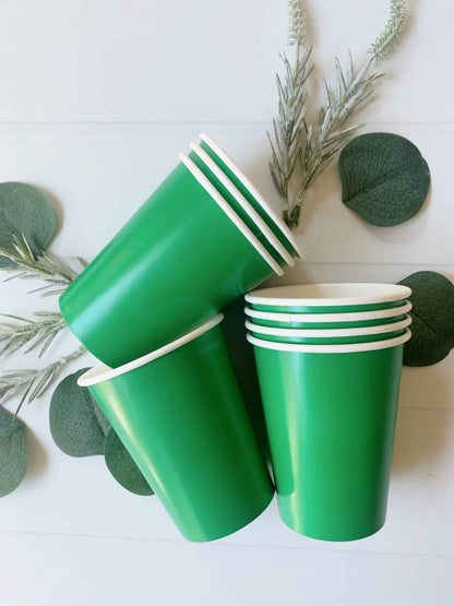 set of 8 emerald green hot and cold cups.