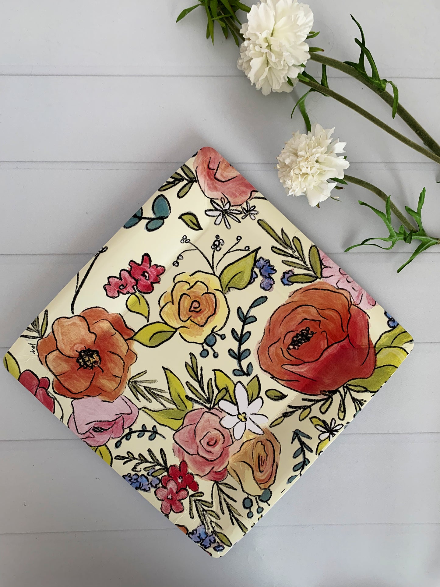 Floral Paper Dinner Plates