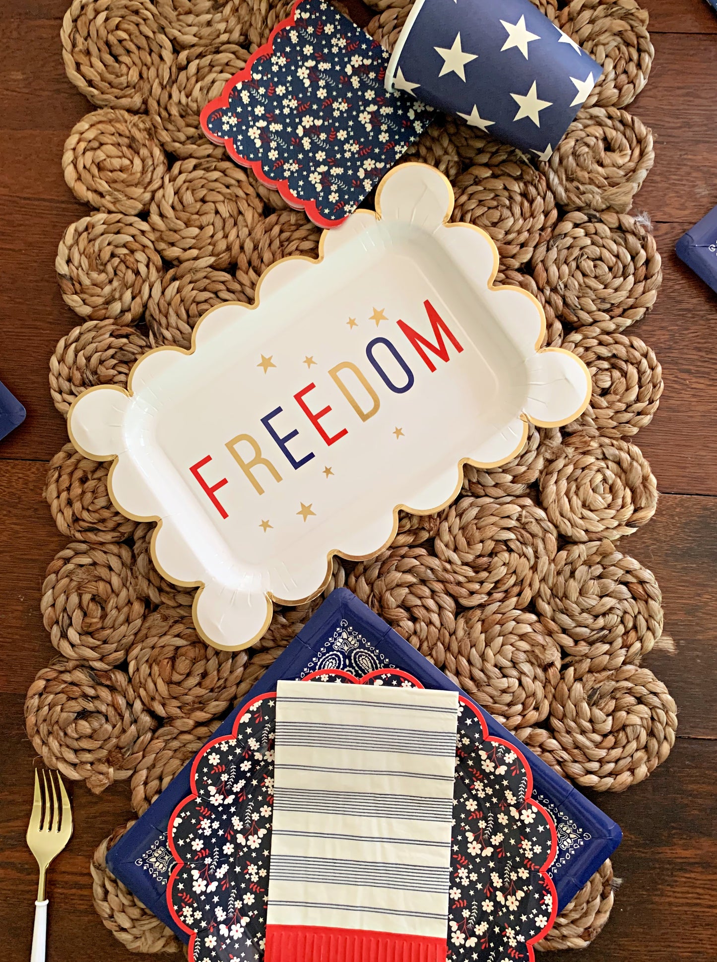 Freedom 4th of July Scalloped Plates |America's 250th Birthday
