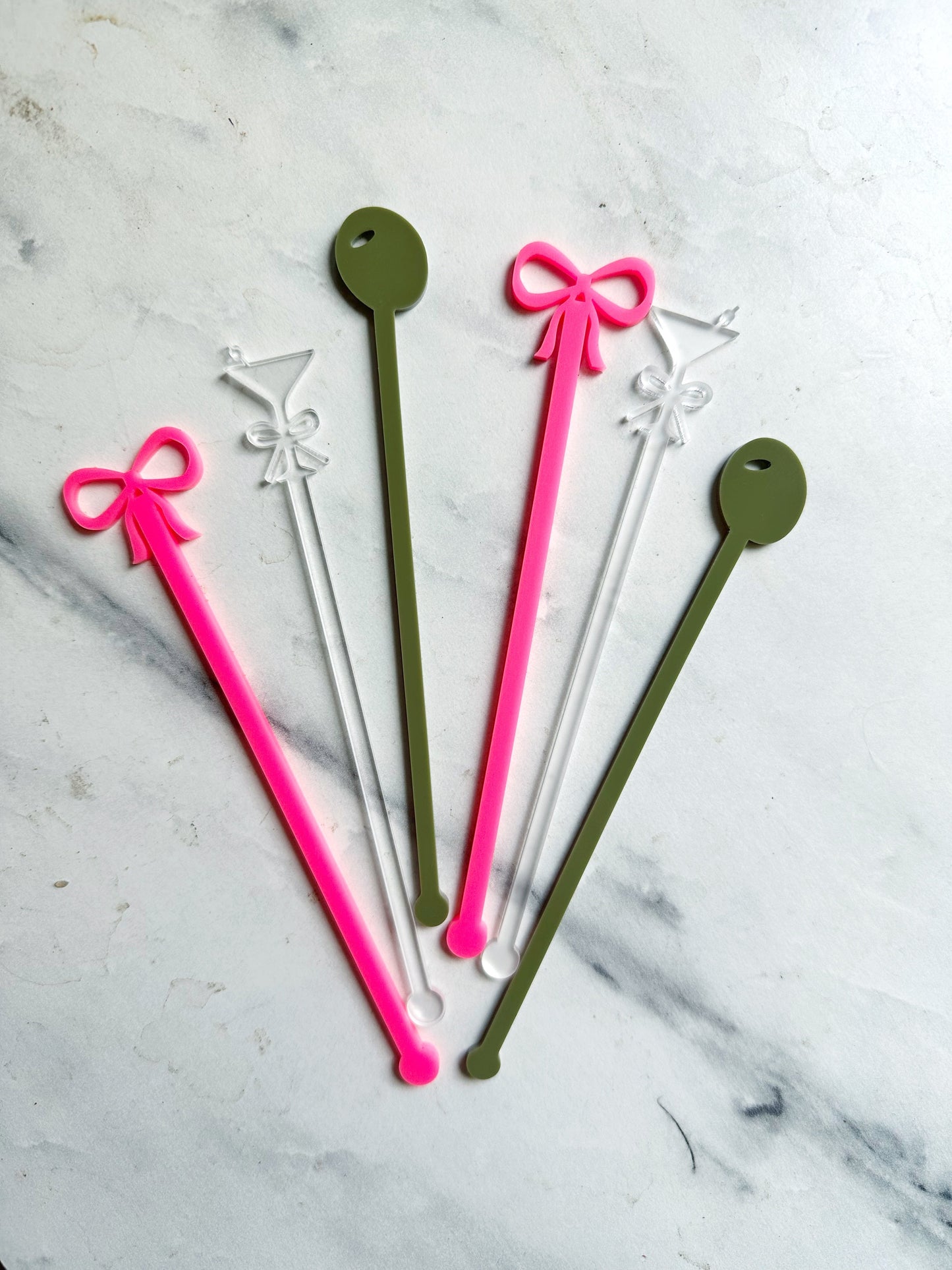 Martinis and Bows Stir Stick Set