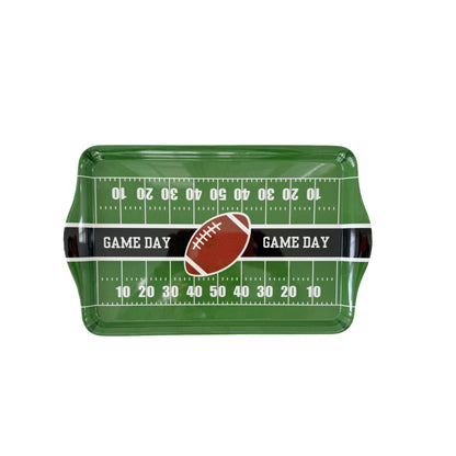 15" Football Field Melamine Serving Tray — Game Day Tailgate Party Platter