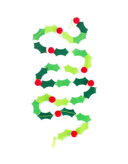 Holly Felt Christmas Banner