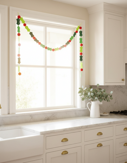 Holly Felt Christmas Banner