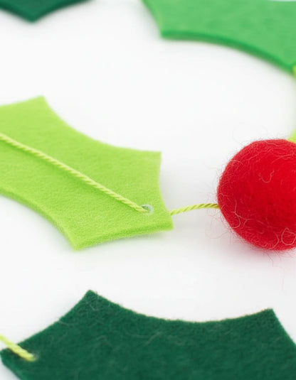 Holly Felt Christmas Banner