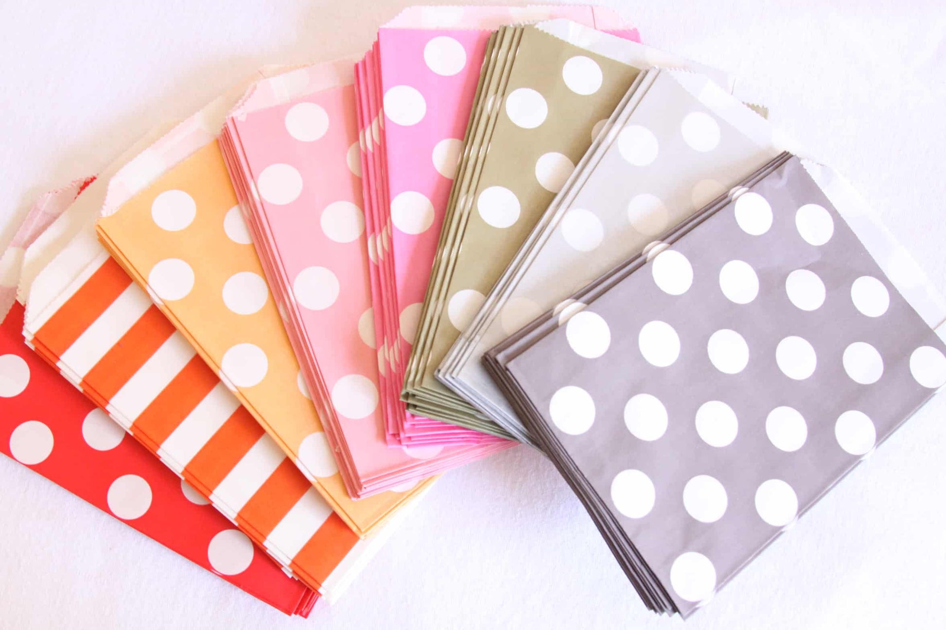 shop for a large selection of polka dotted and striped snack bags in a 5 by 7 size