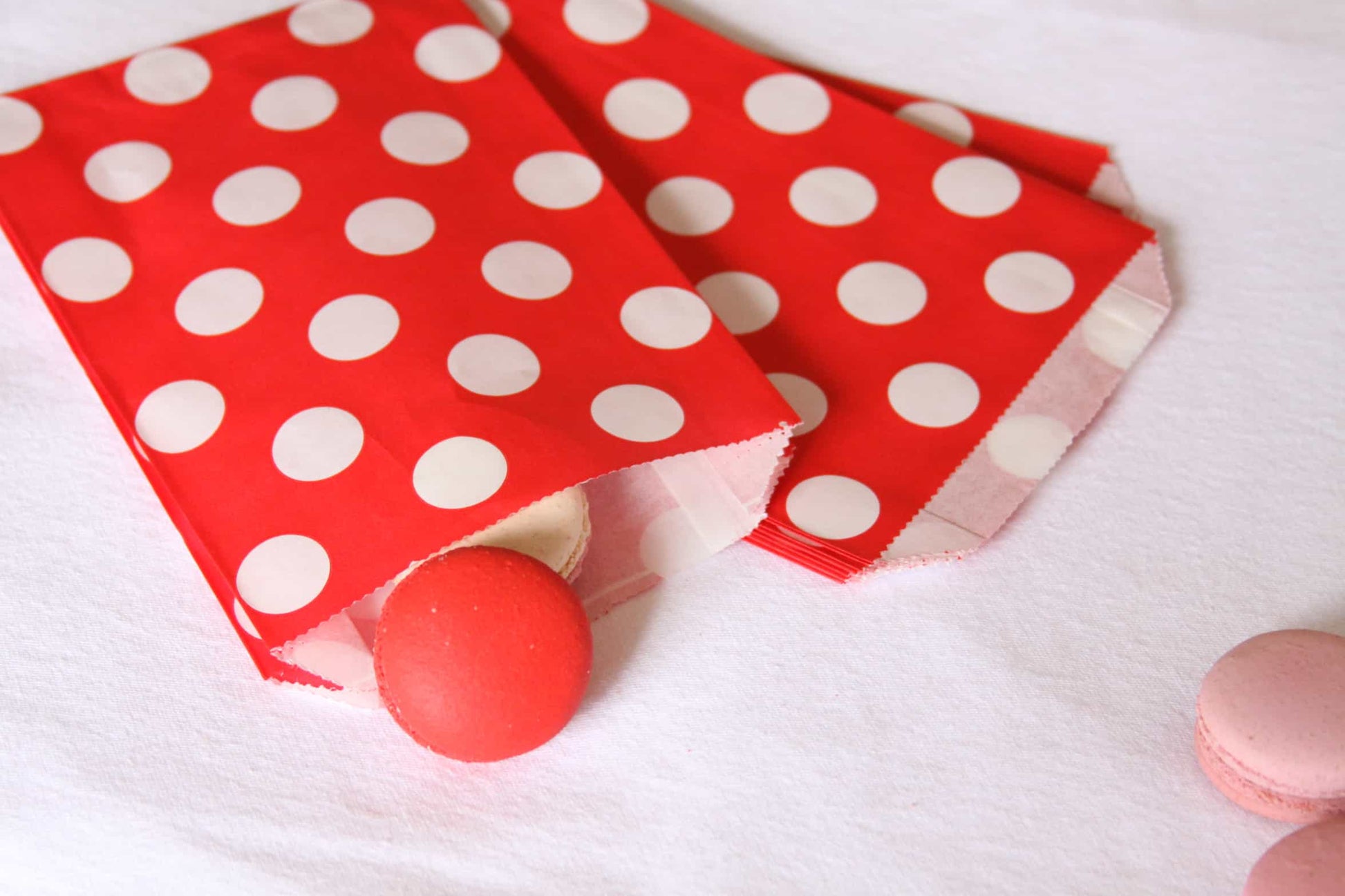 red polka dot treat bags