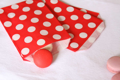 red polka dot treat bags