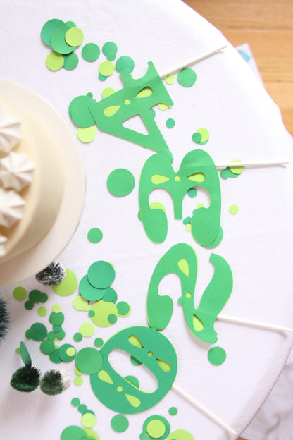Green Number Cake Topper | Cake Smash Birthday Topper | EnFete Party