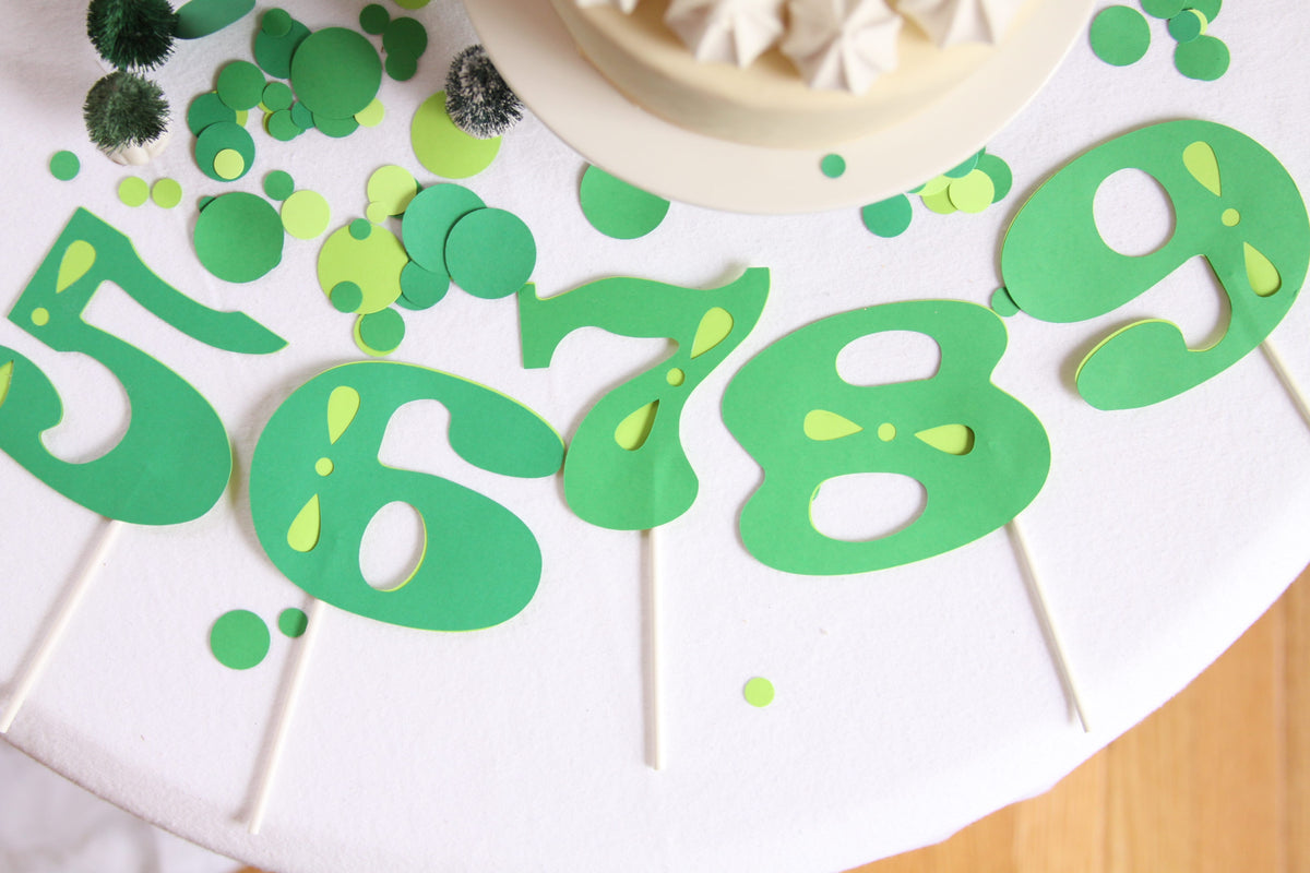 Green Number Cake Topper | Cake Smash Birthday Topper | EnFete Party