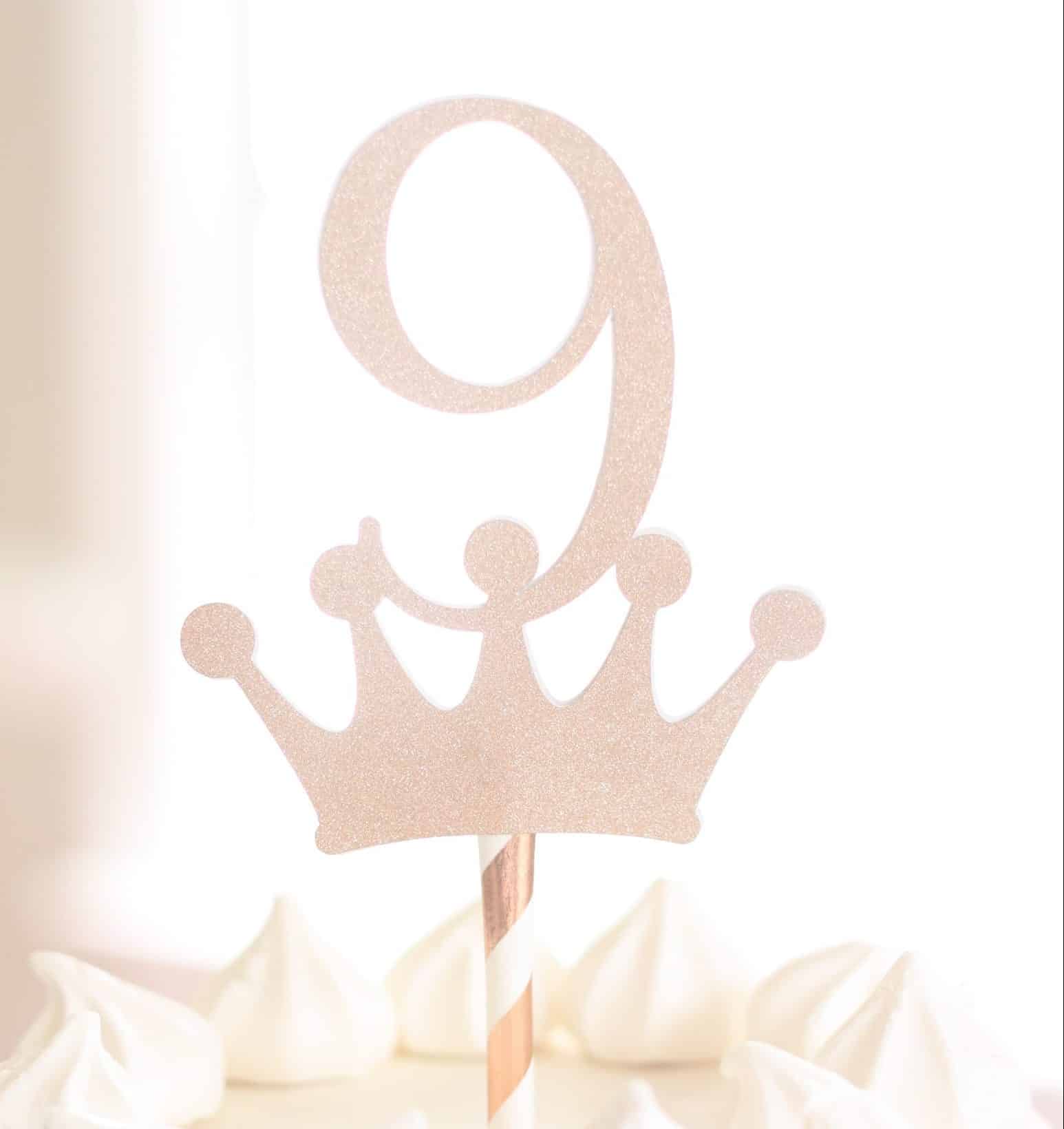 9th birthday crown topper
