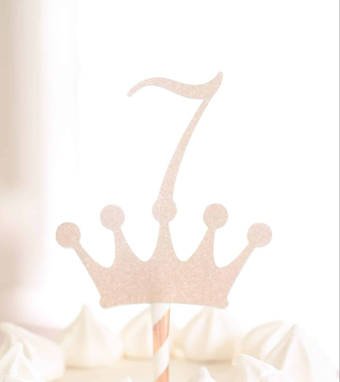 7th Birthday Crown Cake Topper
