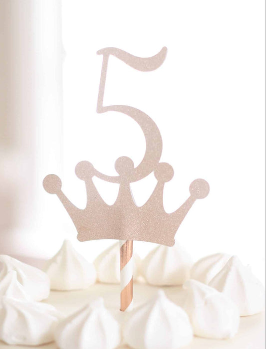 5th Birthday Crown Cake Topper