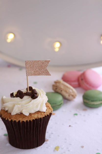 Rose gold sparkly cupcake toppers for your birthday party or bridal shower