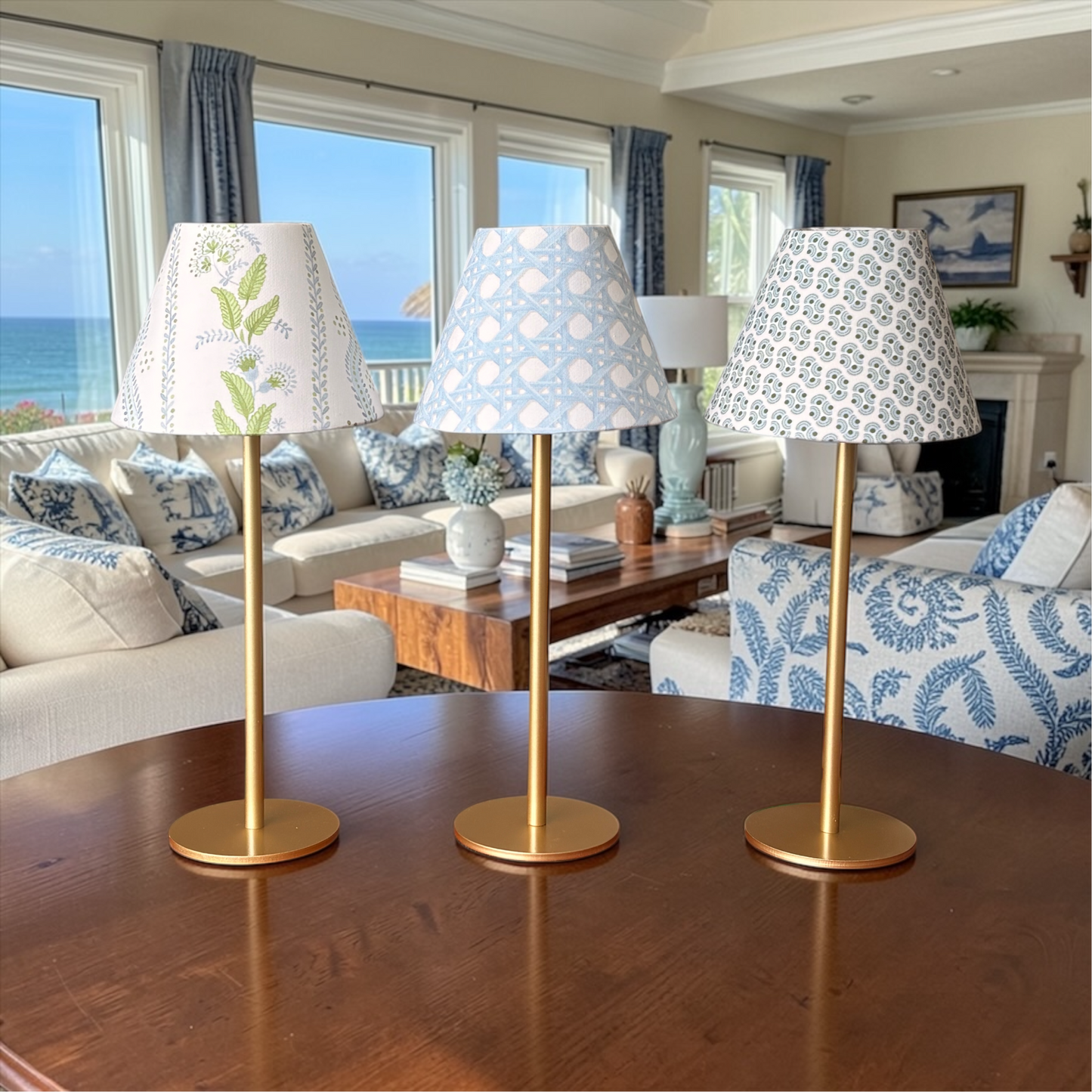 LED Lamp Shade Cover | Floral Stripe