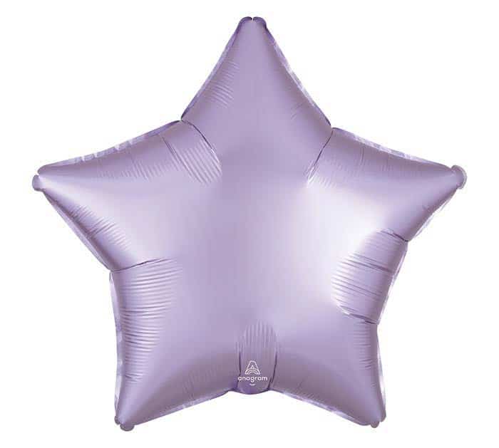 Lavender star-shaped balloon on a white background