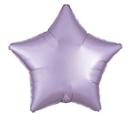 Lavender star-shaped balloon on a white background