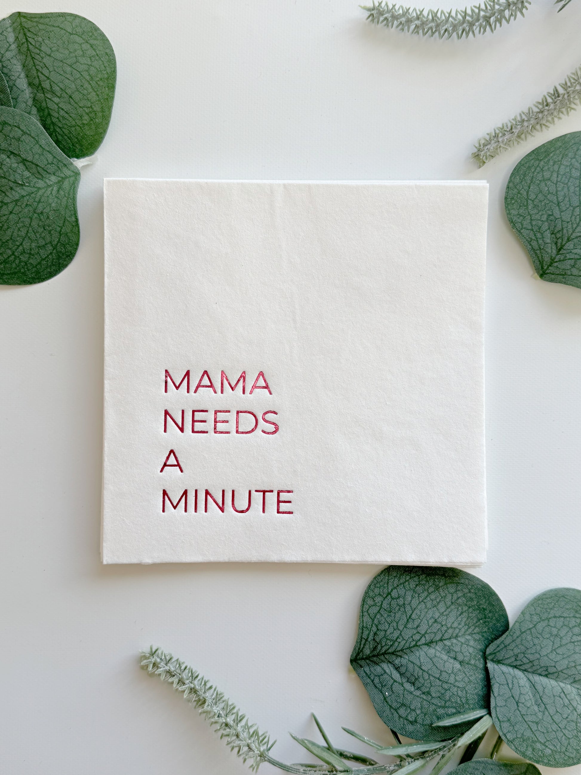 Mama needs a minute fun cocktail napkins for a hostess gift