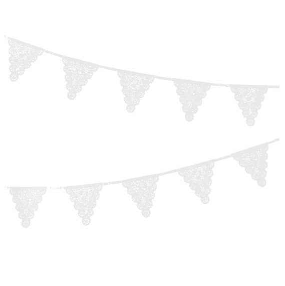 Add a touch of elegance and sophistication to your party decor with our intricate White Paper Lace Bunting. Perfect for baby showers, weddings, or bridal showers, this bunting is sure to impress with its delicate cutout details that give the impression of real lace.