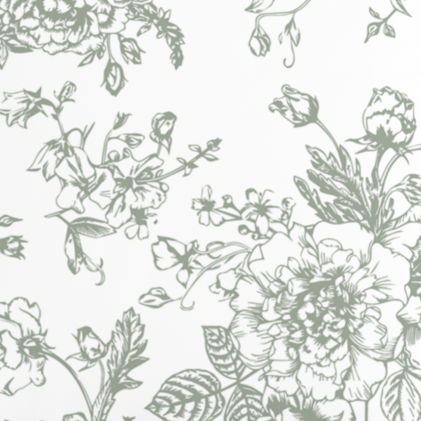 Green Floral Toile Pillow in Rosecrest | EnFete Party