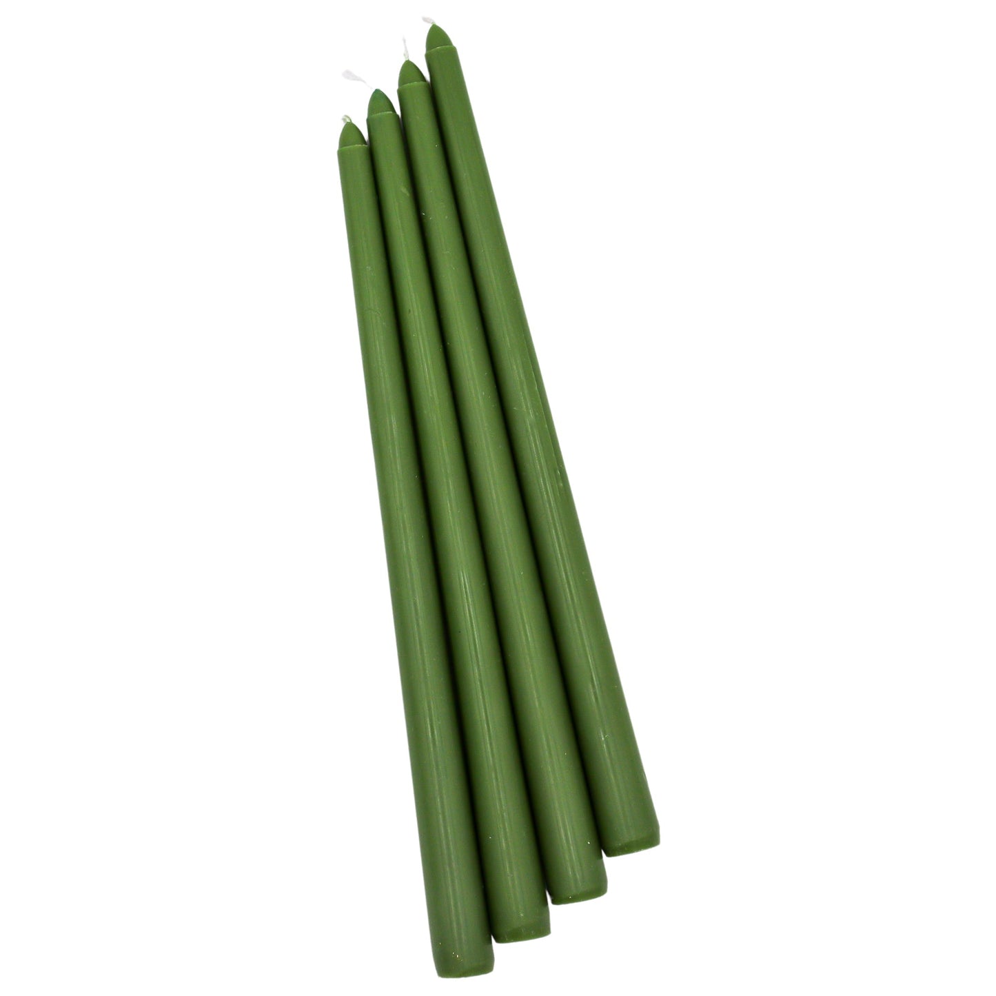 Pine Green Taper Candles 12 Inch Extra Tall - Unscented Dinner Candles Set of 24
