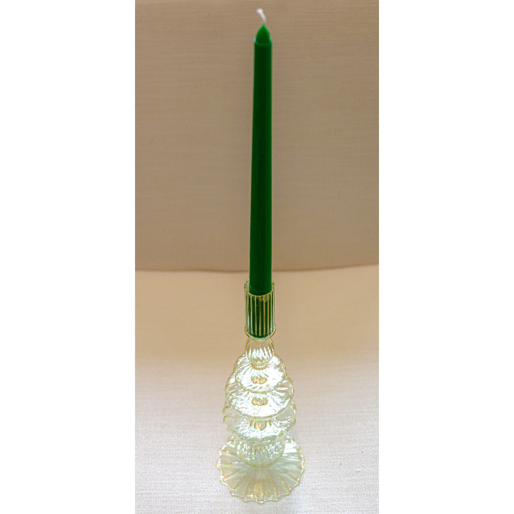 Pine Green Taper Candles 12 Inch Extra Tall - Unscented Dinner Candles Set of 24