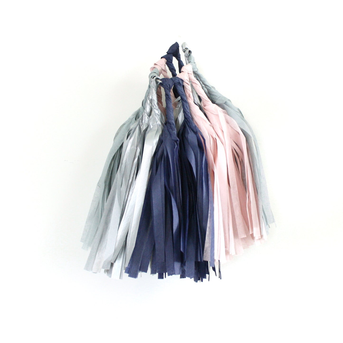 Navy, Blush and Silver Tassel Garland