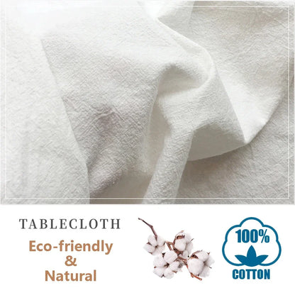 Luxurious Cotton Tablecloth Ruffled Edge - Progressive Dinner Home Entertaining Hospitality Table Linen