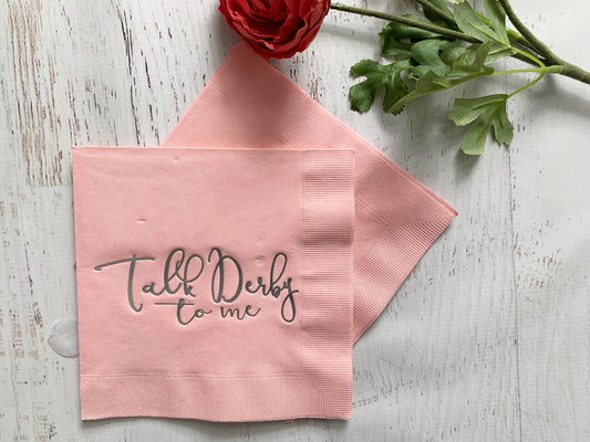 Talk Derby to Me Bridal Shower Luncheon Napkins Pink & Silver Foil 3-Ply 16pk