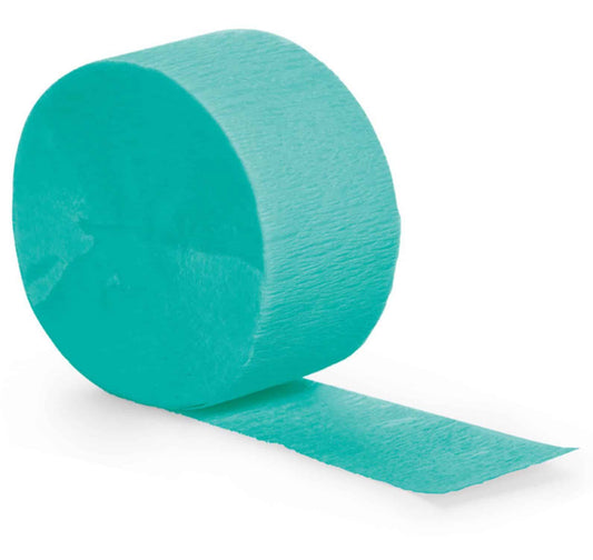 Teal Crepe Paper Streamer Roll for Quick Shipping