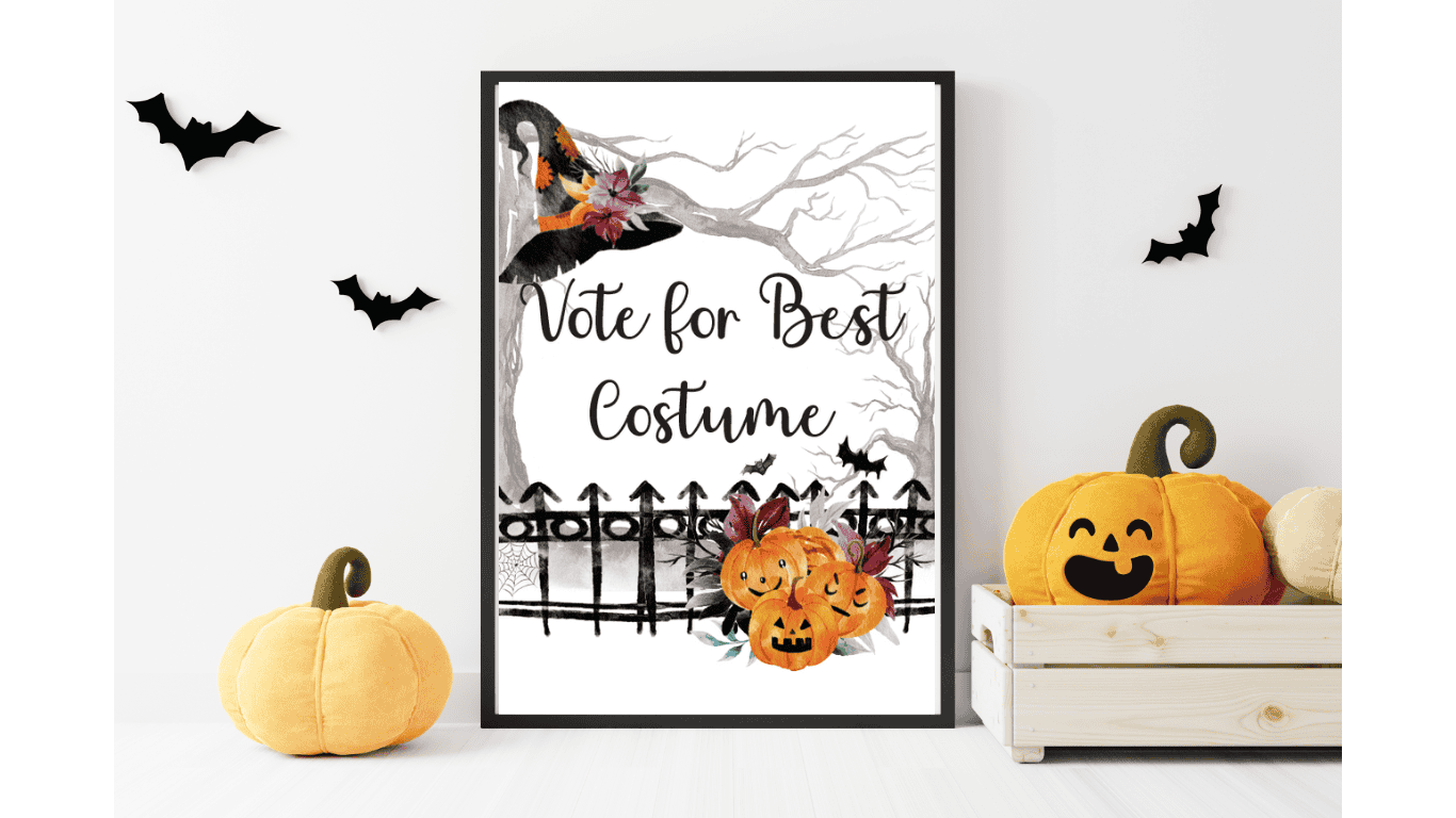 Make your Halloween party extra fun and organized with our Downloadable "Vote for Best Costume" Sign and Voting Cards. This printable set is perfect for hosting a costume contest,
