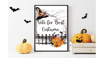 Make your Halloween party extra fun and organized with our Downloadable "Vote for Best Costume" Sign and Voting Cards. This printable set is perfect for hosting a costume contest,