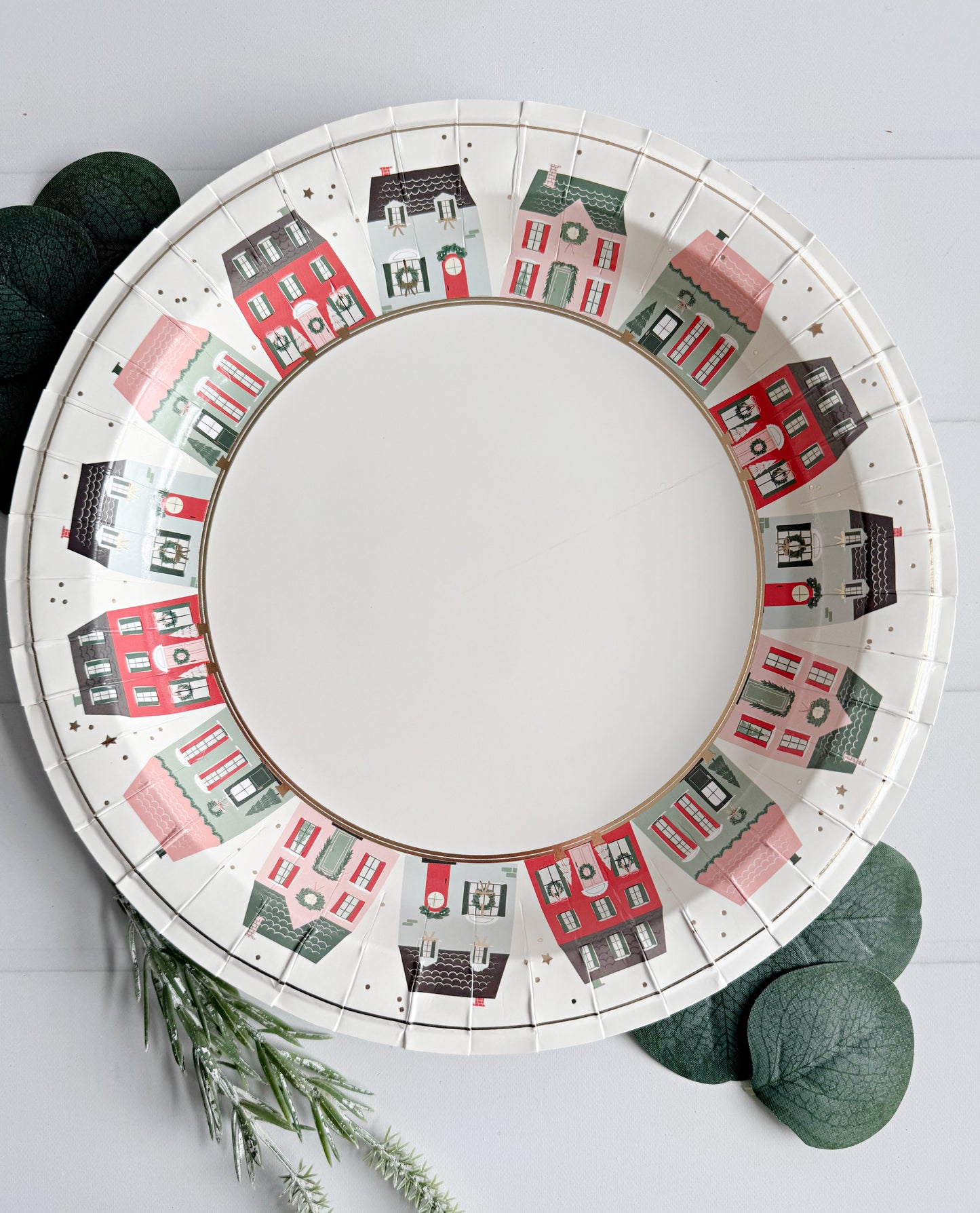 Village Christmas Round Plates