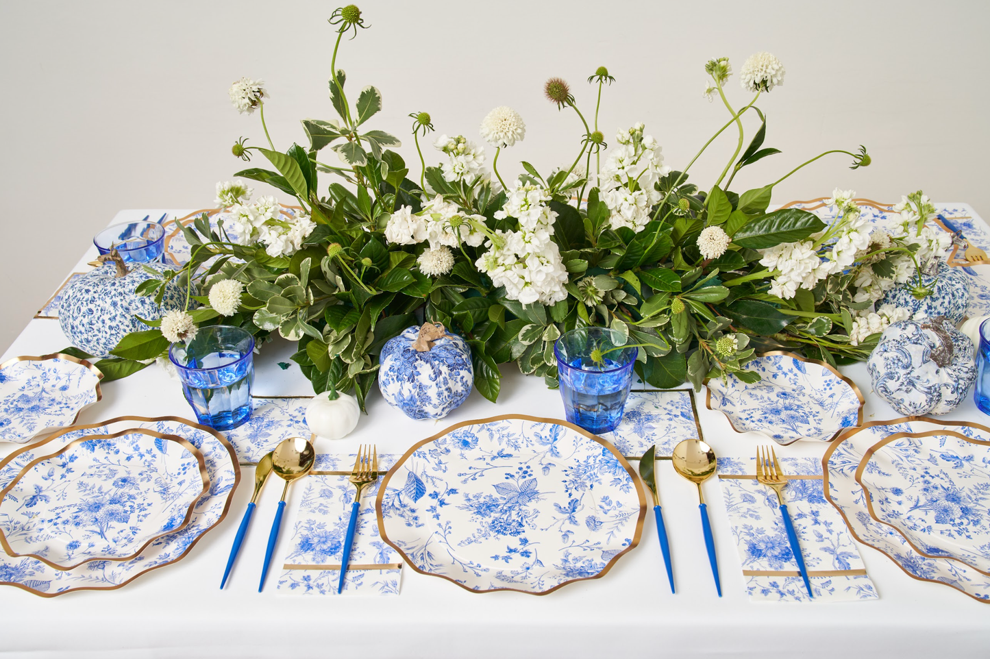 Blue Toile Dinner Napkins