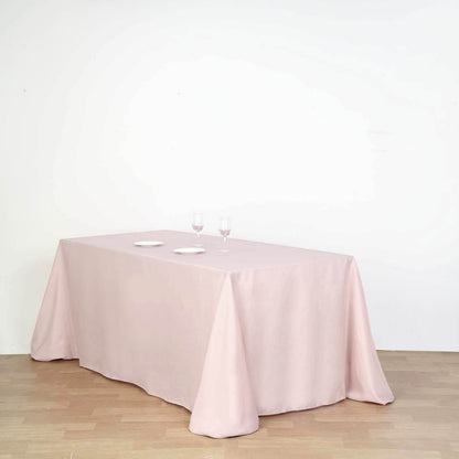 90"x132" Blush Polyester Rectangular Tablecloth